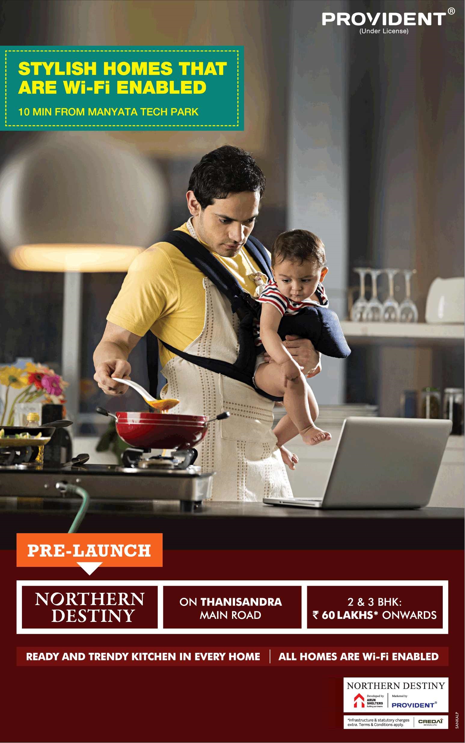Book 2 & 3 bhk affordable luxury home at Rs.60 lakhs at Provident Northern Destiny in Bangalore